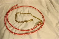 Red and White Lead, with 24inch Stud Chain
