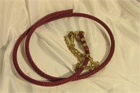 Maroon Lead With 24inch Stud Chain