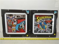 superman and batman shadowbox wall art