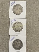 1894, 1894o, 1894s Barber Half Dollars