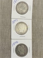 1899, 1899s, 1899o Barber Half Dollar