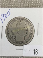 1905 Barber Half Dollar