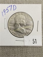 1957d Franklin Half Dollar