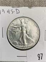 1945d Walking Liberty Hafl Dollar