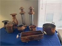 L - Vintage Copper Goods Lot 9pc