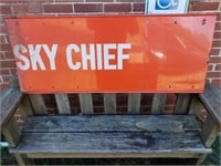 VINTAGE METAL SKY CHIEF DOUBLE SIDED SIGN