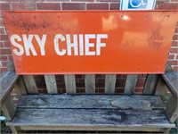 VINTAGE METAL SKY CHIEF DOUBLE SIDED SIGN