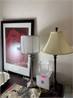LOT OF DECOR / LAMPS / CRYSTAL ICE BUCKET
