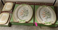 2PC LARGE FITZ & FLOYD SERVING TRAYS / DISHES