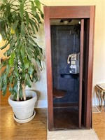 Vintage 1930's Hotel Phone Booth w/ Phone