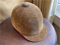 Vintage Riding Hat in Light Tan Velvet