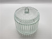 Clear Glass Fluted Jar with Lid