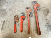 Set of 4 Pipe Wrenches