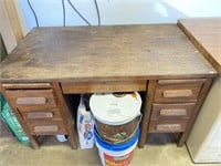 Vintage Solid Walnut Teachers Desk