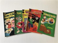 5 Vintage Cartoon Comic Books  1960s