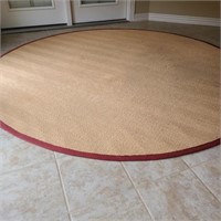 8' Round Sisal Marblehead Burgundy Rug