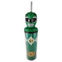 Green Power Rangers Bottle w/ Straw