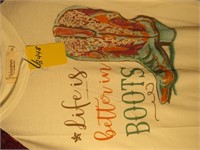 Shirt, \"Life is Better in Boots\", Size XL