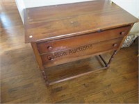 2 DRAWER WOOD DRESSER WITH DECORATIVE LEGS