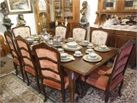 French dining table & set of 8 chairs