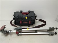 canon film camera, case and tripod