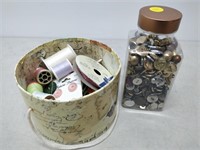 bras and metal buttons and vintage sewing supplies