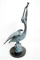 Bronze Pelican on marble stand