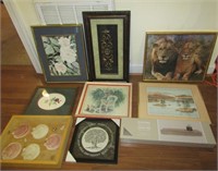 Framed Prints & Wall Shelf Lion Picture 21" L