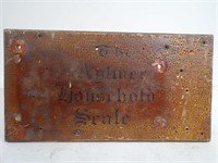 "THE AYLMER HOUSEHOLD SCALE"  WOODEN SIGN
