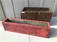 2 Wood Boxes for Planters or Décor