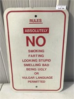 Metal Rules Sign