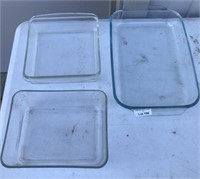 3 Pyrex Glass Baking Dishes
