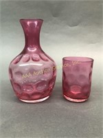 Cranberry Glass Coin Dot Tumble-Up