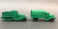 (2) Auburn Rubber Army Trucks