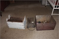 1 Wooden Box & 1 Bench