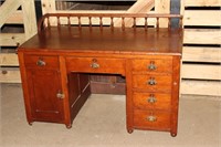 Old Wooden Desk with Key