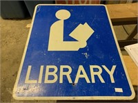 LIBRARY METAL SIGN