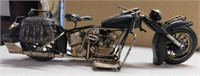 Metal art motorcycle, 12" long, needs repair