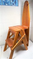 wooden ladder, seat, iron board combo