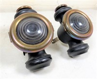 pair antique driving lamps- VG condition