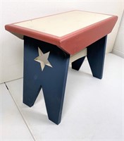 hand crafted patriotic stool