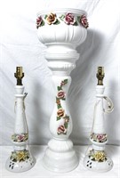 Jardiniere planter and Italian lamps