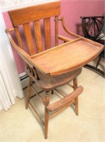antique wooden high chair- Vg condition