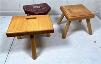 hand crafted wooden stools