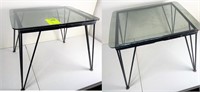 pair of patio tables-wrought iron w/ glass top