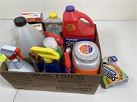 cleaning supplies- partial containers