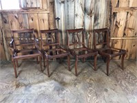Four Vintage Harp Back Chairs