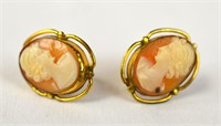 Pr Gold Cameo Earrings