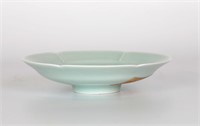 Chinese Celadon Glazed Lobed Dish