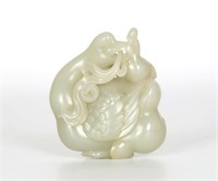 Chinese Carved Jade Figure of Cranes